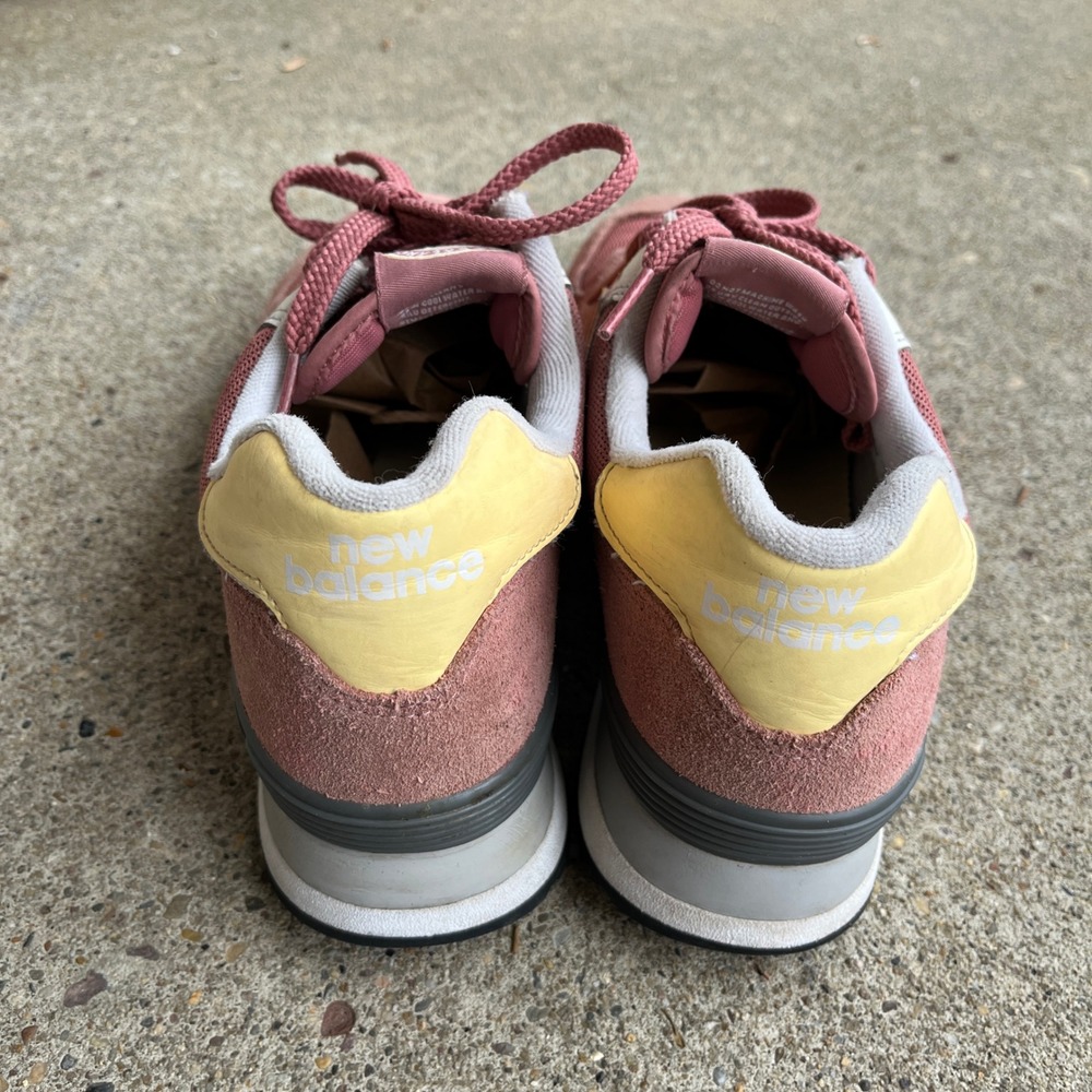 New Balance 574 Rose Yellow Suede Mesh Sneakers WL574HD2 Womens 10 Low Top Shoes - Picture 5 of 9